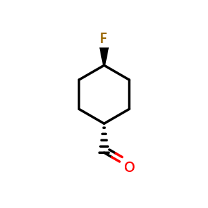 Chemical structure of trans-4-fluorocyclohexane-1-carbaldehyde , CAS 97344-79-1, AChemBlock S72521
