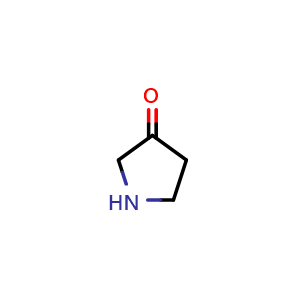 Chemical structure of pyrrolidin-3-one , CAS 96-42-4, AChemBlock S72535
