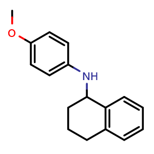 Chemical structure of N-(4-methoxyphenyl)-1,2,3,4-tetrahydronaphthalen-1-amine , CAS 960009-55-6, AChemBlock S72544