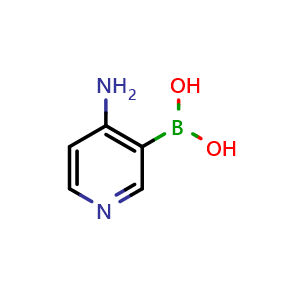Chemical structure of 4-aminopyridine-3-boronic acid , CAS 959957-75-6, AChemBlock S72547