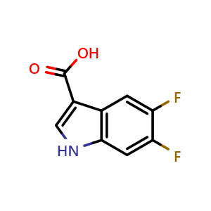 Chemical structure of 5,6-difluoro-1H-indole-3-carboxylic acid , CAS 959238-71-2, AChemBlock S72558