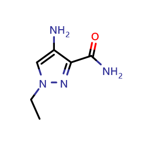 Chemical structure of 4-amino-1-ethyl-1H-pyrazole-3-carboxamide , CAS 957490-45-8, AChemBlock S72575