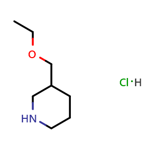 Chemical structure of 3-(ethoxymethyl)piperidine hydrochloride , CAS 956324-36-0, AChemBlock S72607
