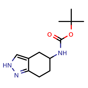 Chemical structure of tert-butyl N-(4,5,6,7-tetrahydro-2H-indazol-5-yl)carbamate , CAS 955406-11-8, AChemBlock S72617
