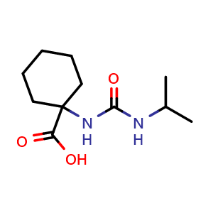 Chemical structure of 1-{[(propan-2-yl)carbamoyl]amino}cyclohexane-1-carboxylic acid , CAS 954278-81-0, AChemBlock S72623