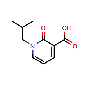 Chemical structure of 1-(2-methylpropyl)-2-oxo-1,2-dihydropyridine-3-carboxylic acid , CAS 954225-48-0, AChemBlock S72628