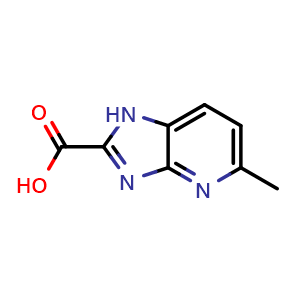 Chemical structure of 5-methyl-1H-imidazo[4,5-b]pyridine-2-carboxylic acid , CAS 954218-95-2, AChemBlock S72629