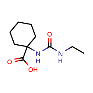 Chemical structure of 1-[(ethylcarbamoyl)amino]cyclohexane-1-carboxylic acid , CAS 953752-69-7, AChemBlock S72636