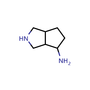 Chemical structure of octahydrocyclopenta[c]pyrrol-4-amine , CAS 952480-22-7, AChemBlock S72649