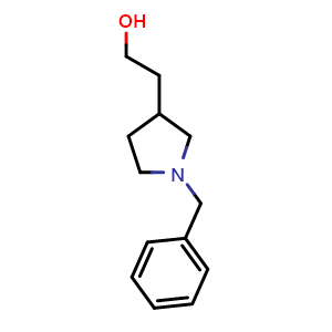 Chemical structure of 2-(1-benzylpyrrolidin-3-yl)ethan-1-ol , CAS 95198-68-8, AChemBlock S72655