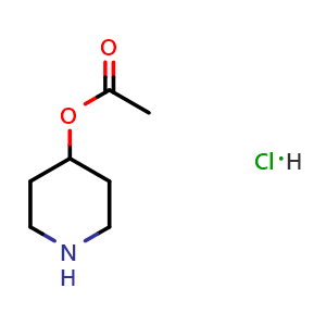 Chemical structure of piperidin-4-yl acetate hydrochloride , CAS 94886-04-1, AChemBlock S72675