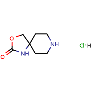 Chemical structure of 3-oxa-1,8-diazaspiro[4.5]decan-2-one hydrochloride , CAS 945892-90-0, AChemBlock S72705