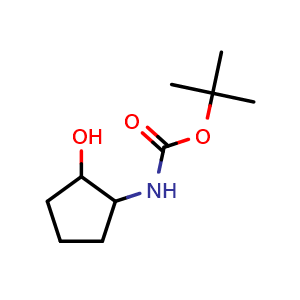 Chemical structure of tert-butyl N-(2-hydroxycyclopentyl)carbamate , CAS 945652-35-7, AChemBlock S72708
