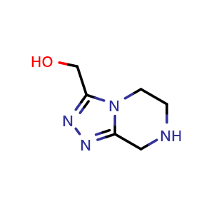 Chemical structure of {5H,6H,7H,8H-[1,2,4]triazolo[4,3-a]pyrazin-3-yl}methanol , CAS 945262-31-7, AChemBlock S72714