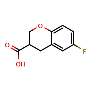 Chemical structure of 6-fluoro-3,4-dihydro-2H-1-benzopyran-3-carboxylic acid , CAS 944899-27-8, AChemBlock S72731