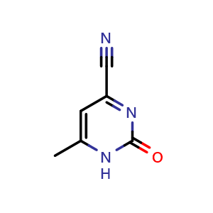 Chemical structure of 6-methyl-2-oxo-1,2-dihydropyrimidine-4-carbonitrile , CAS 944892-04-0, AChemBlock S72736