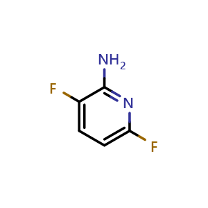 Chemical structure of 3,6-difluoropyridin-2-amine , CAS 944799-22-8, AChemBlock S72737