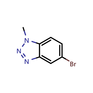 Chemical structure of 5-bromo-1-methyl-1H-1,2,3-benzotriazole , CAS 944718-31-4, AChemBlock S72738