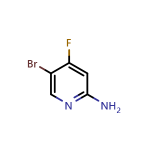 Chemical structure of 5-bromo-4-fluoropyridin-2-amine , CAS 944401-69-8, AChemBlock S72747