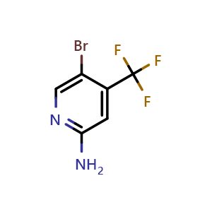 Chemical structure of 5-bromo-4-(trifluoromethyl)pyridin-2-amine , CAS 944401-56-3, AChemBlock S72752
