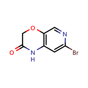 Chemical structure of 7-bromo-1H-pyrido[3,4-b][1,4]oxazin-2-one , CAS 943995-72-0, AChemBlock S72754