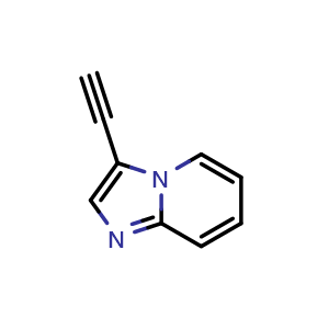 Chemical structure of 3-ethynylimidazo[1,2-a]pyridine , CAS 943320-53-4, AChemBlock S72764