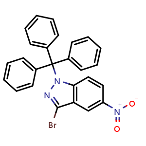 Chemical structure of 3-bromo-5-nitro-1-trityl-indazole , CAS 942189-39-1, AChemBlock S72772