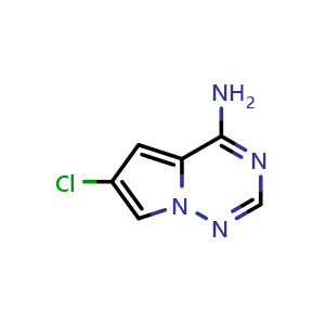 Chemical structure of 6-chloropyrrolo[2,1-f][1,2,4]triazin-4-amine , CAS 939807-80-4, AChemBlock S72790