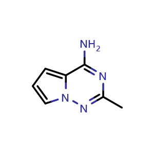 Chemical structure of 2-methylpyrrolo[2,1-f][1,2,4]triazin-4-amine , CAS 937047-44-4, AChemBlock S72829