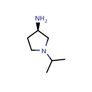 Chemical structure of (3R)-1-(propan-2-yl)pyrrolidin-3-amine , CAS 935534-43-3, AChemBlock S72850
