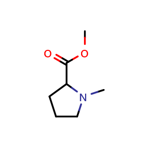 Chemical structure of methyl 1-methylpyrrolidine-2-carboxylate , CAS 933-94-8, AChemBlock S72863