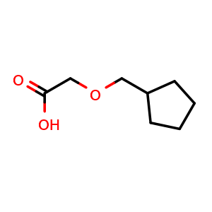 Chemical structure of 2-(cyclopentylmethoxy)acetic acid , CAS 933758-38-4, AChemBlock S72867