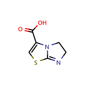 Chemical structure of 5H,6H-imidazo[2,1-b][1,3]thiazole-3-carboxylic acid , CAS 933731-75-0, AChemBlock S72880