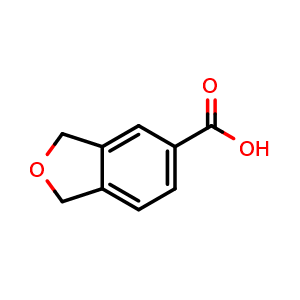 Chemical structure of 1,3-dihydro-2-benzofuran-5-carboxylic acid , CAS 933694-57-6, AChemBlock S72901