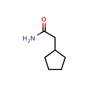Chemical structure of 2-cyclopentylacetamide , CAS 933-04-0, AChemBlock S72905