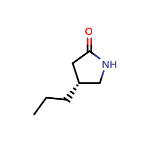 Chemical structure of (4R)-4-propylpyrrolidin-2-one , CAS 930123-37-8, AChemBlock S72929