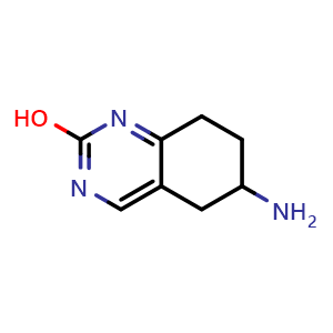 Chemical structure of 6-amino-5,6,7,8-tetrahydroquinazolin-2-ol , CAS 929973-89-7, AChemBlock S72935