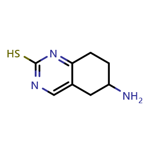 Chemical structure of 6-amino-5,6,7,8-tetrahydroquinazoline-2-thiol , CAS 929973-56-8, AChemBlock S72937