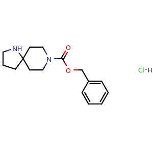 Chemical structure of benzyl 1,8-diazaspiro[4.5]decane-8-carboxylate hydrochloride , CAS 928034-35-9, AChemBlock S72960