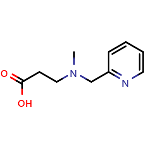Chemical structure of 3-{methyl[(pyridin-2-yl)methyl]amino}propanoic acid , CAS 924845-60-3, AChemBlock S72988