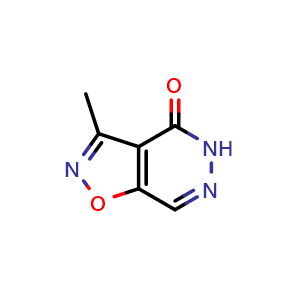 Chemical structure of 3-methyl-5H-isoxazolo[4,5-d]pyridazin-4-one , CAS 923569-62-4, AChemBlock S73000