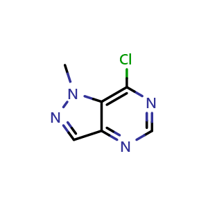 Chemical structure of 7-chloro-1-methyl-1H-pyrazolo[4,3-d]pyrimidine , CAS 923282-39-7, AChemBlock S73004