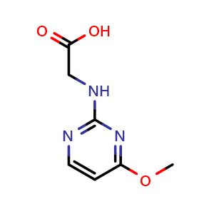Chemical structure of 2-[(4-methoxypyrimidin-2-yl)amino]acetic acid , CAS 923112-86-1, AChemBlock S73007