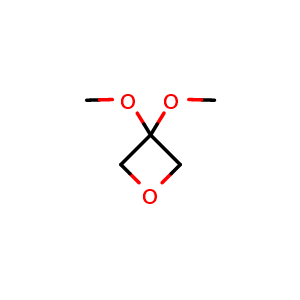 Chemical structure of 3,3-dimethoxyoxetane , CAS 922500-97-8, AChemBlock S73012