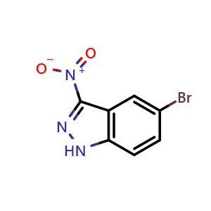 Chemical structure of 5-Bromo-3-nitro-1H-indazole , CAS 921609-47-4, AChemBlock S73020