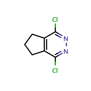 Chemical structure of 1,4-dichloro-5H,6H,7H-cyclopenta[d]pyridazine , CAS 91846-80-9, AChemBlock S73042