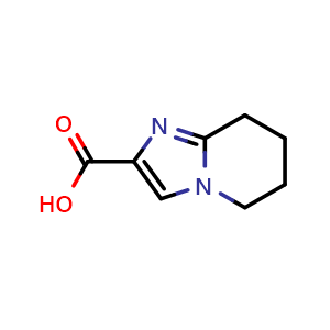 Chemical structure of 5H,6H,7H,8H-imidazo[1,2-a]pyridine-2-carboxylic acid , CAS 917364-11-5, AChemBlock S73053