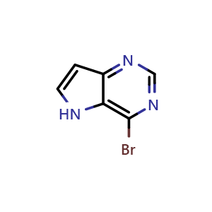 Chemical structure of 4-bromo-5H-pyrrolo[3,2-d]pyrimidine , CAS 916213-53-1, AChemBlock S73061