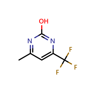 Chemical structure of 4-methyl-6-(trifluoromethyl)pyrimidin-2-ol , CAS 91606-60-9, AChemBlock S73069