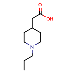 Chemical structure of 2-(1-Propylpiperidin-4-yl)acetic acid , CAS 915921-94-7, AChemBlock S73073